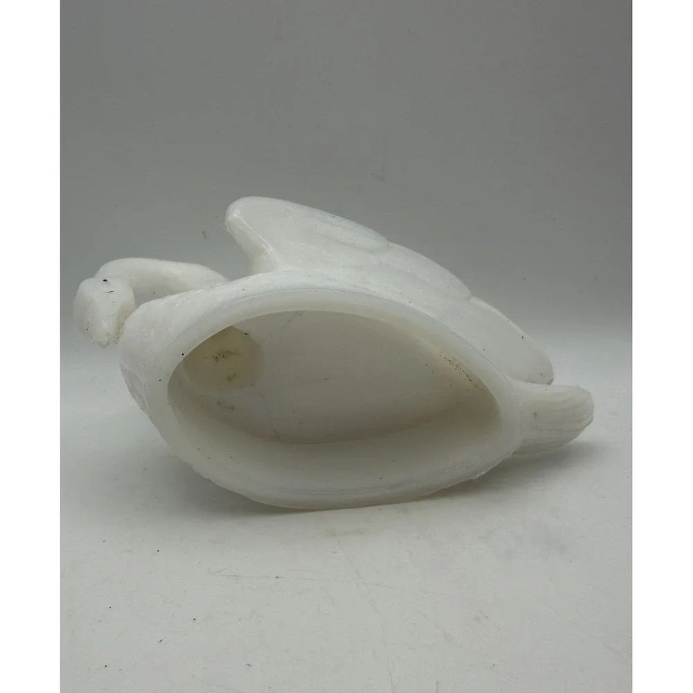Vintage White Milk Glass Swan Planter Trinket Dish Vanity Candy Dish 5